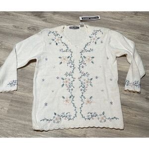 Debbie Morgan vintage embroidered beaded sweater size medium NWT‎